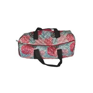 Colorful Floral Medium Size Lightweight Duffle Bag Double Black Straps